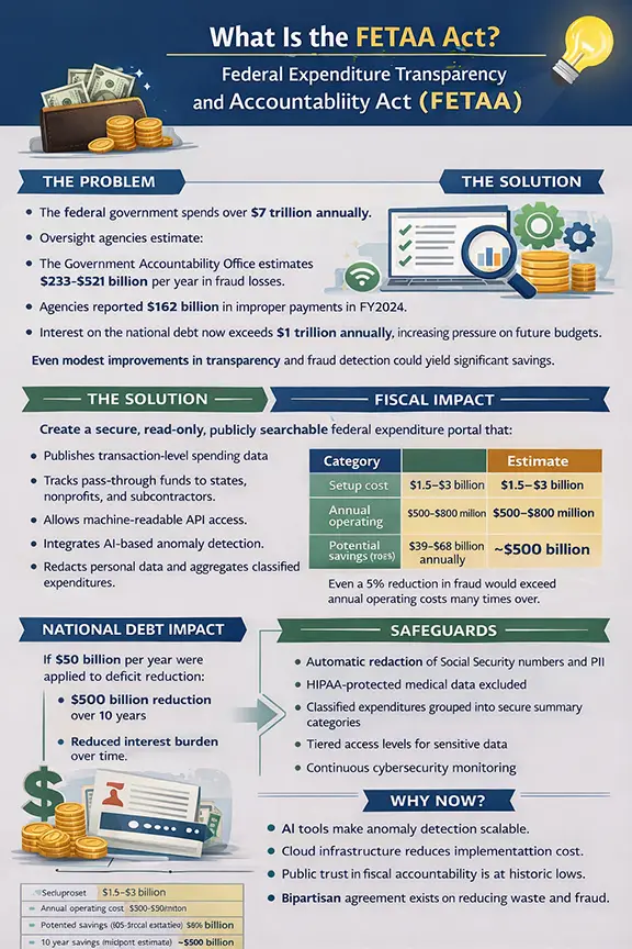 Federal Expenditure Transparency and Accountability Act (FETAA) Infographic