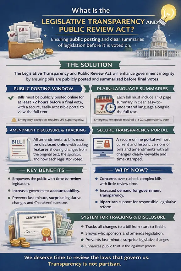 Legislative Transparency and Public Review Act Infographic